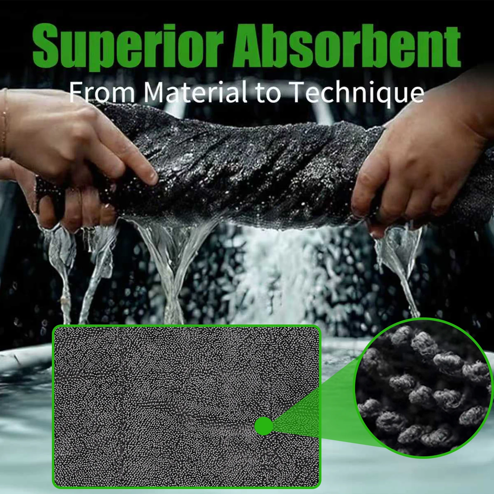 二重構造のマイクロファイバー製カーキャンピングタオル。高い吸 - Microfiber Towel Detailing のレビューと価格