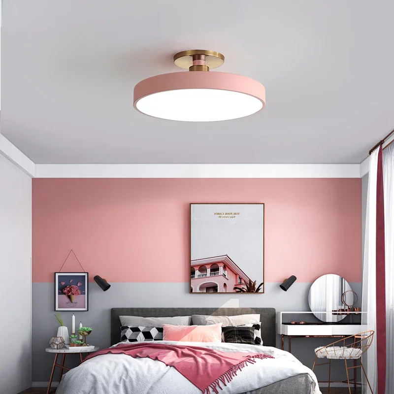 Nordic Light Luxury Restaurant Bedroom Study LED Light Simple Modern Atmosphere Personality Creative Design Circle light fixture