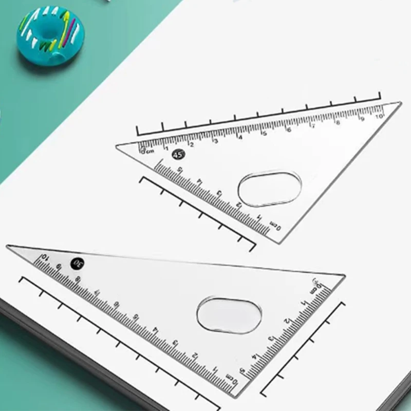 7Pcs Math Geometry Tool Student Drawing Supplies Include Geometry Compass, Set Square, Eraser, Math Protractor, Refills