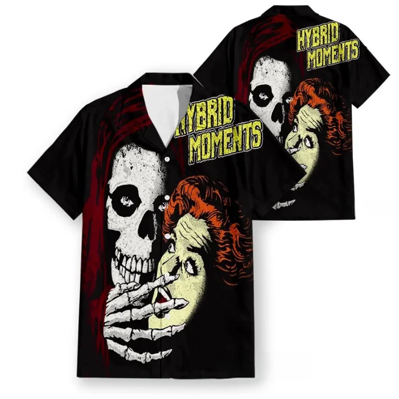 

Misfits band 3D printing Hawaiian shirts men women casual fashion short sleeve shirt kids tops Blouse Man Y2K clothing