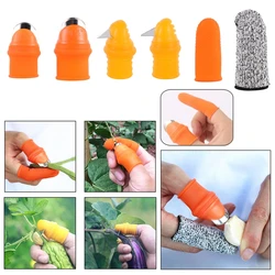 2 Sets Rubber Thumb Knife Finger Protectors Plant Blade Scissors Cutting Rings Garden Kitchen Fruit Vegetable Harvesting Knives