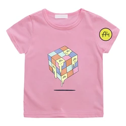 А4 Пол это Лава Cartoon Children T-shirt 100% Cotton Boy Girl Tee-shirt Влад A4 Бумага Print Kids Clothing Tops Tees Summer Cute