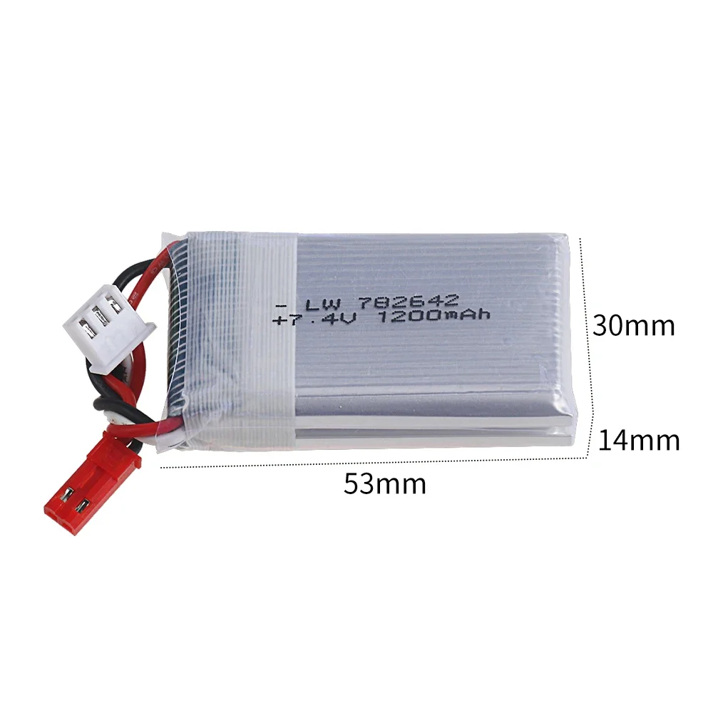 782642 7.4V 1200mah Lipo Battery For MJXRC X600 U829A U829X F46 X601H JXD391 FT007 RC Drone Toys parts upgrade 7.4V Battery