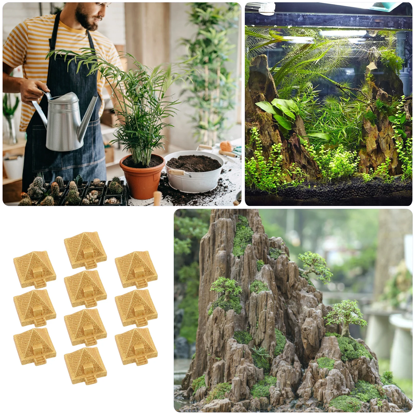 

12Pcs Ancient Egyptian Pyramid Resin Miniature Shelf Display Decor Small Garden Landscaping Bookcase Statue Home Accent