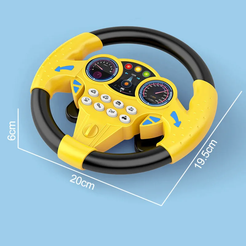 Multi Functional 360 ° Rotation Simulation Steering Wheel Simulation Driving Car Children's Co Pilot Electric Toy Vocal Toy Gift