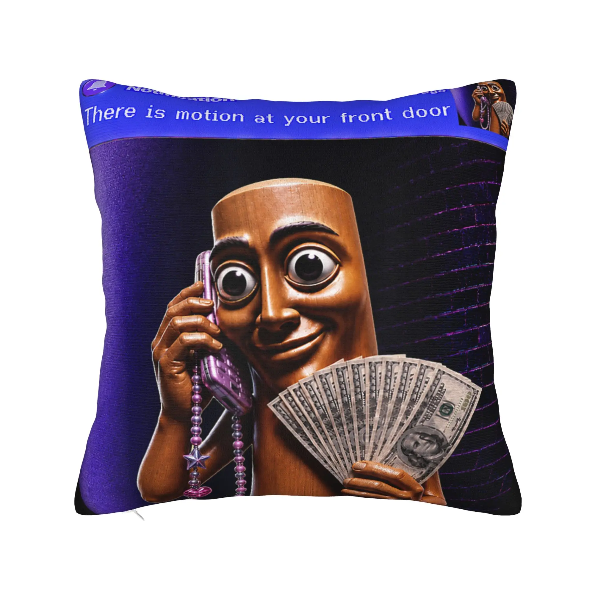 There is Motion At Your Front Door Tung Tung Sahur Pillow Case Novelty Pillow Cover Pillowcases For Wedding Party Home Decor