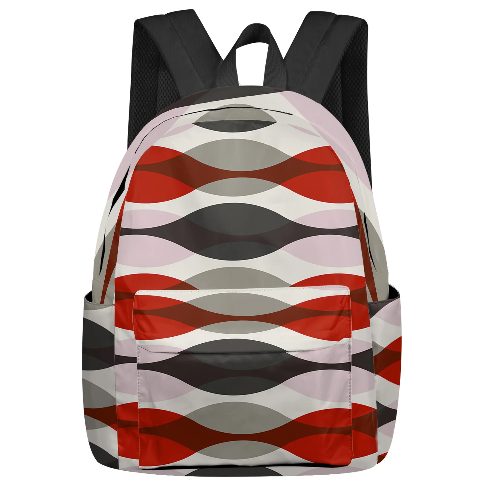 Water Drop Shape Geometric Texture Ripple Red Backpacks Custom School Bags Laptop Backpack Men Women Female Travel Mochila