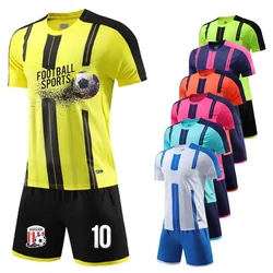 Sublimation Blank Soccer Jersey Sets for Men Kids DIY Custom Quick Dry 2 Piece Professional Football Training Uniform Tracksuit