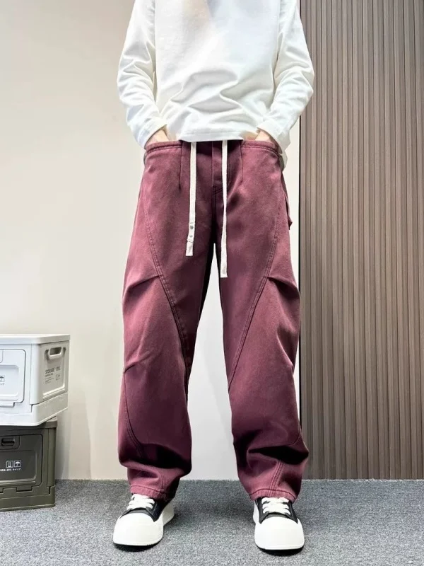 

Мужские широкие брюки в японском стиле High Street, размер XL, 300 Pou, осенне-зимние, плиссированные, свободные, повседневные