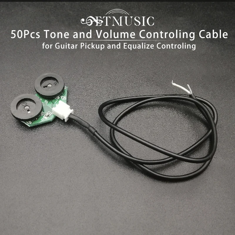 

50pcs Self-adhesive Guitar Pickup and Equalize Controling Cable with Volume and Tone Wheel Control Black
