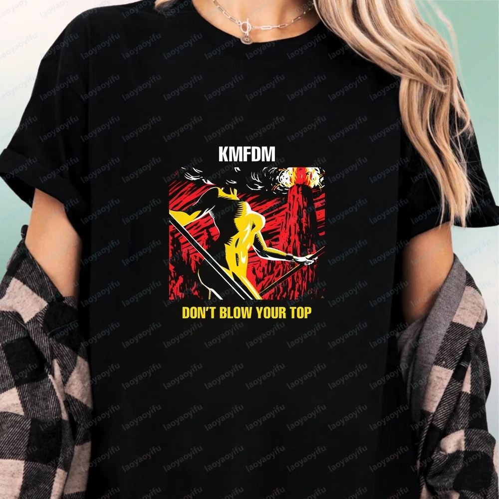 Kmfdm - Retro Pirated Style Pop Music Classic Band Casual - Versatile Short-Sleeved T-Shirt for Both Men and Women (Round Neck)