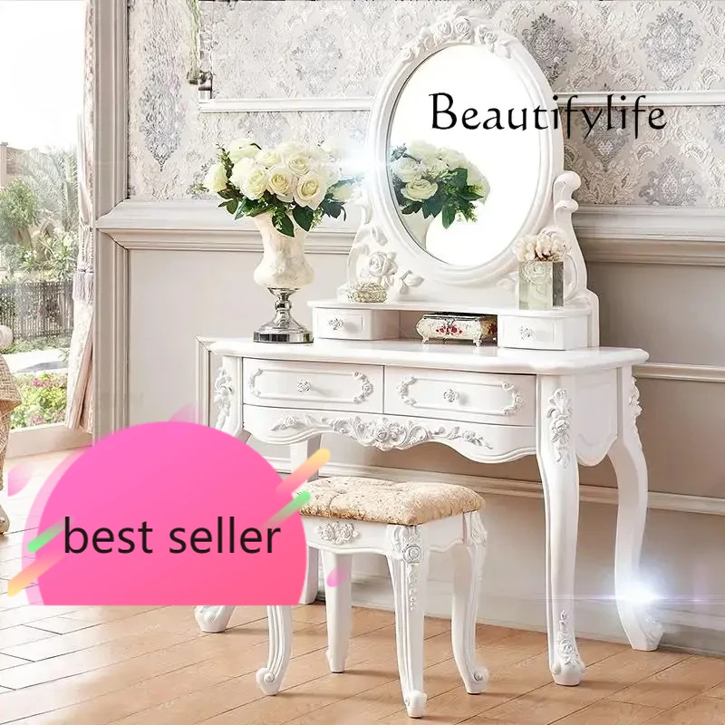

Tr White Dressing Table With Mirror And Stool Chest Of Drawers Makeup Tables European Dressers For Bedroom Furniture Makeup Vani