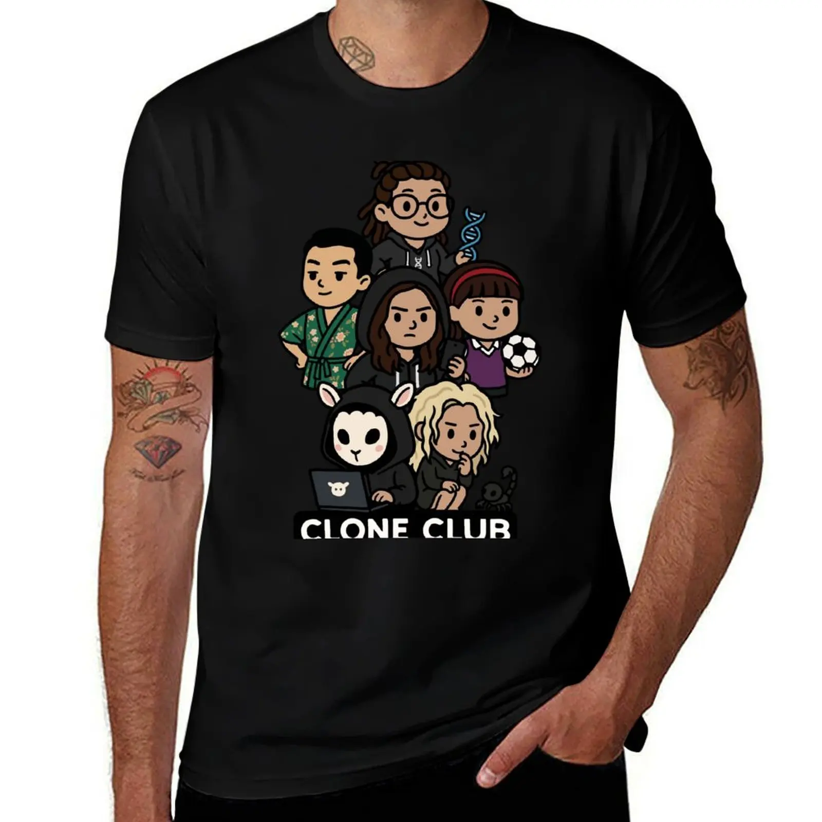 Clone Club Squad – Camiseta Orphan Black Chibi Fan Art Cosima, Sarah, Felix, MK, Helena y Alison