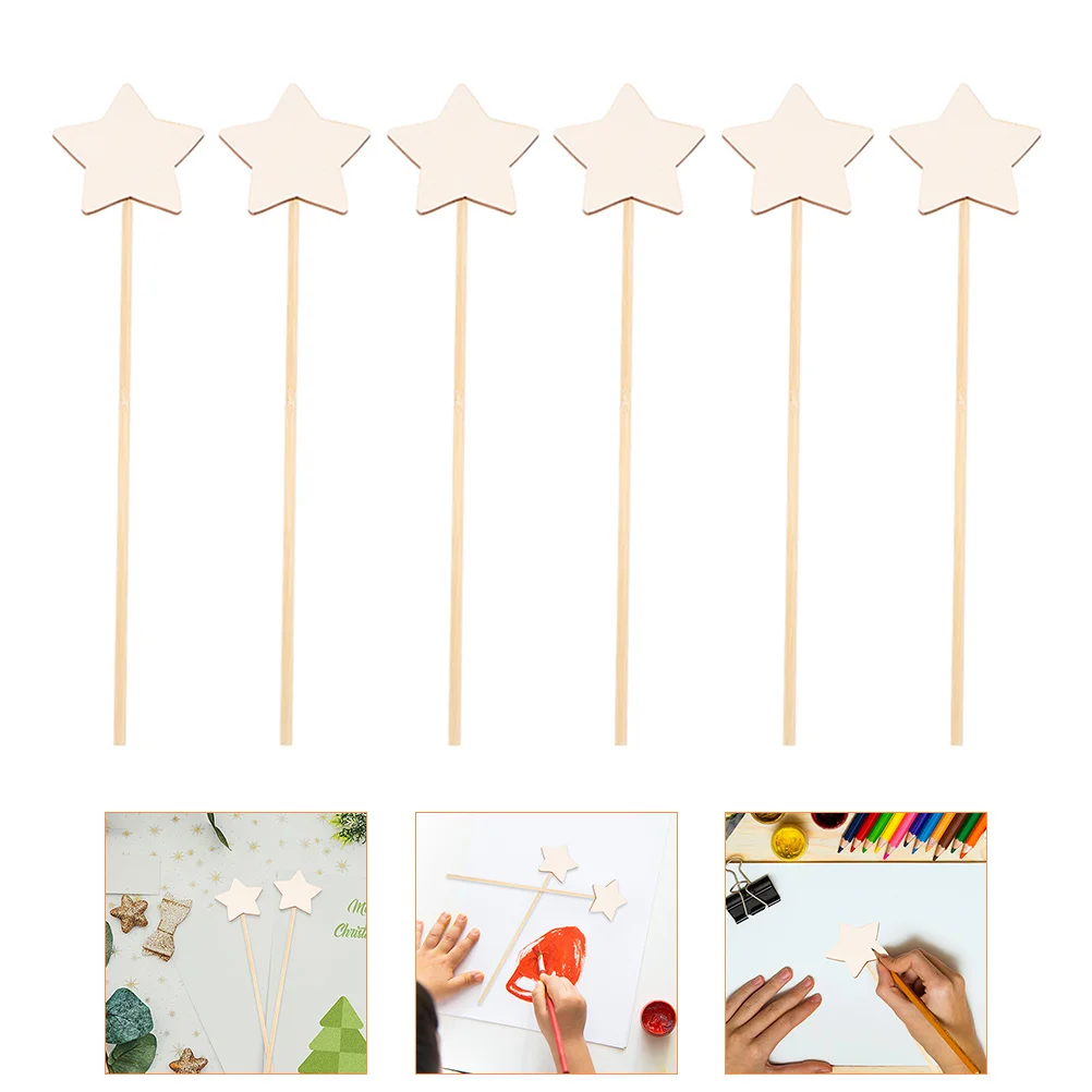 Ipetboom Fairy Wands Wood Princess Stick Diy Star Moon Butterfly Magical Wand Unfinished Art Craft Kit Birthday Party