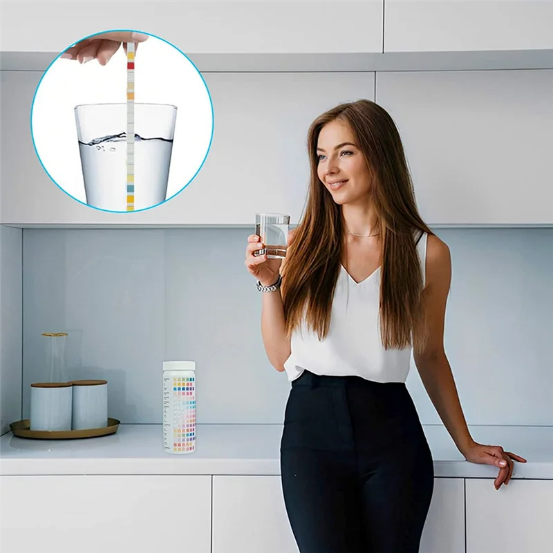 M04K Комплект для тестирования питьевой воды премиум-класса 16 в 1, для питьевой воды, 100 полосок, точные тест-полоски для воды, для твердости PH свинца