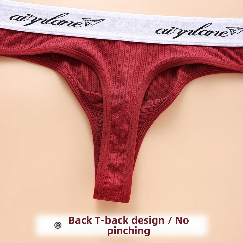 Letter Design T-back Bikini Briefs Low Waist Lingerie Men Underwear Patchwork Breathable Thong Male Sports