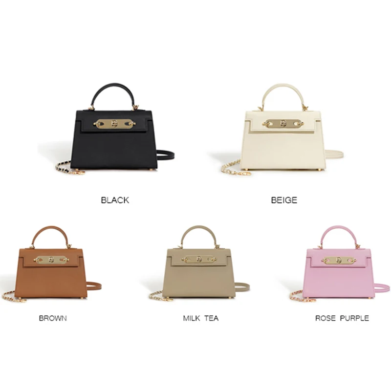 Louis Levane Split Leather Luxury Designer Mini Handbags With Top Handle Small Size Classic Purse And Handbag