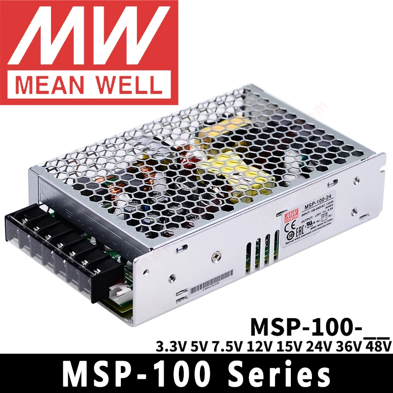 Mean Well MSP-100 Series MSP-100-3.3/5/7.5/12/15/24/36/48 Meanwell 100W Single Output Medical Type Switching Power Supply