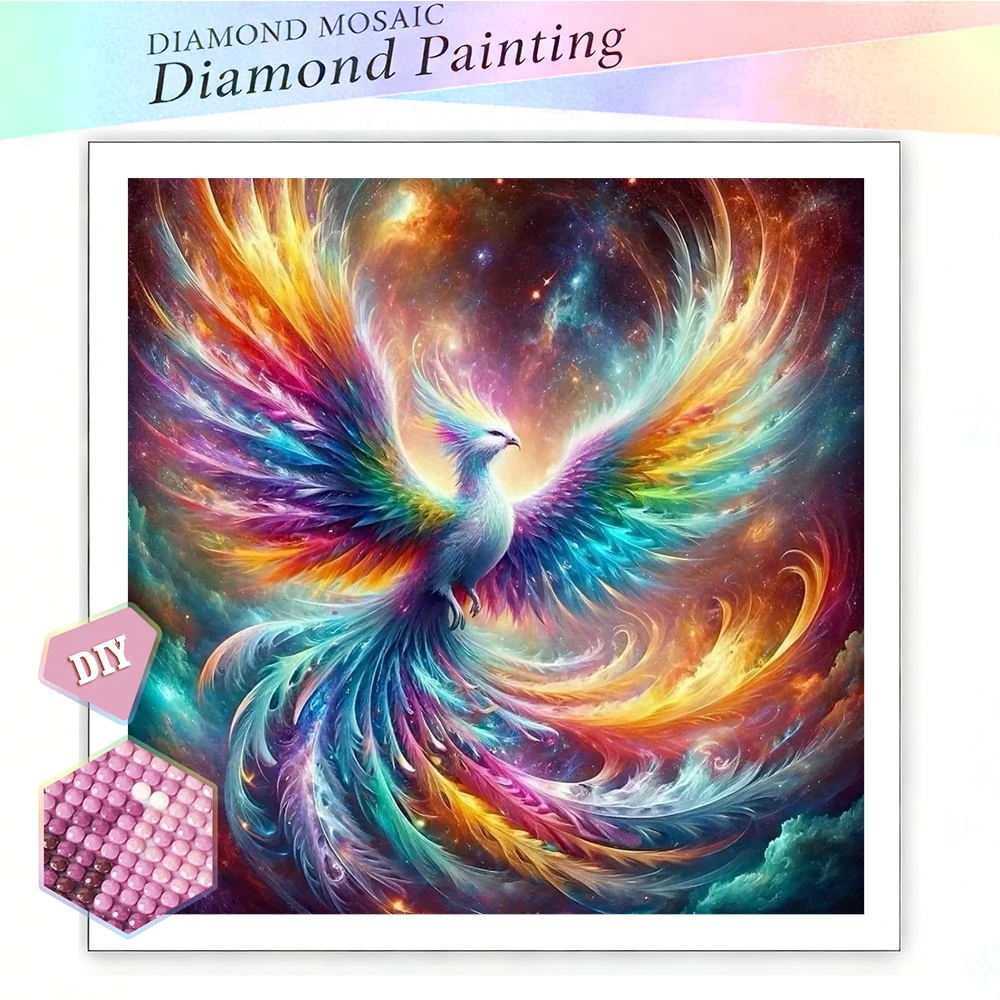 EverShine 5D-Diamantgemälde, Phönix, DIY-Mosaik, Tier, vollständige Stickerei, Federhandwerk für Erwachsene, moderne Heimdekoration