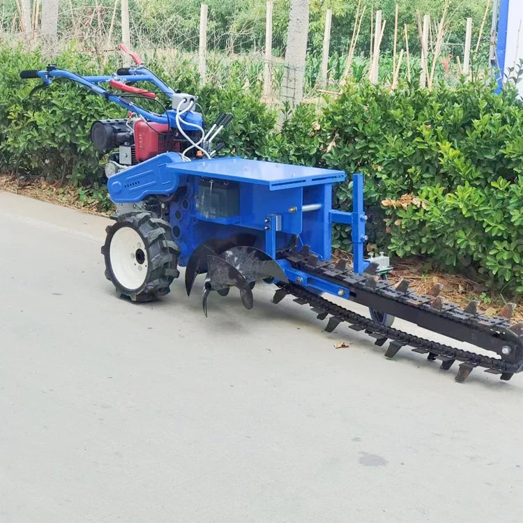 다기능 소형 휴대용 체인 토양 기계 농업 경작지 과수원 자주식 트렌칭 기계
