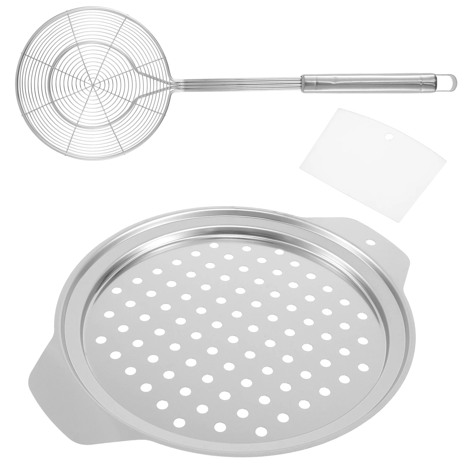 Stainless Steel Spaetzle Maker Lid with Scraper Practical Spider Strainer Skimmer Spoon Easy to Use German Spaetzle Maker