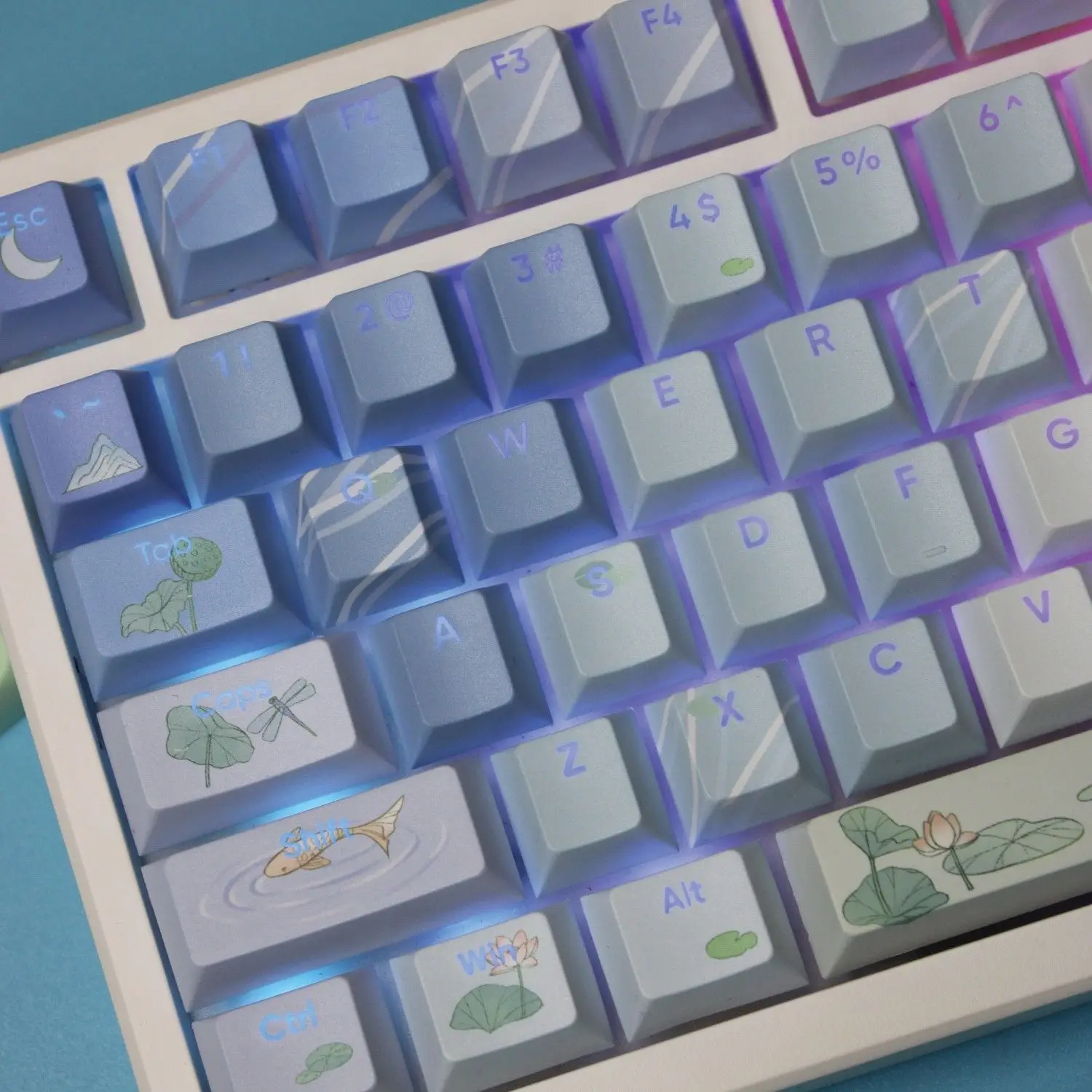 

Cailian ancient style national style retro keyboard PBT material can be light-transmitting SOA QX3 round keycap