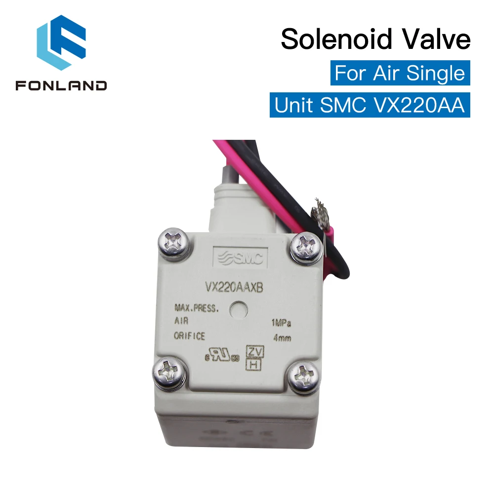 

Электромагнитный клапан Fonland SMC VX220AA 24 В 220 В 1/4 BSP Прямой 2-поточный электромагнитный клапан для воздушного станка для лазерной резки с одним блоком