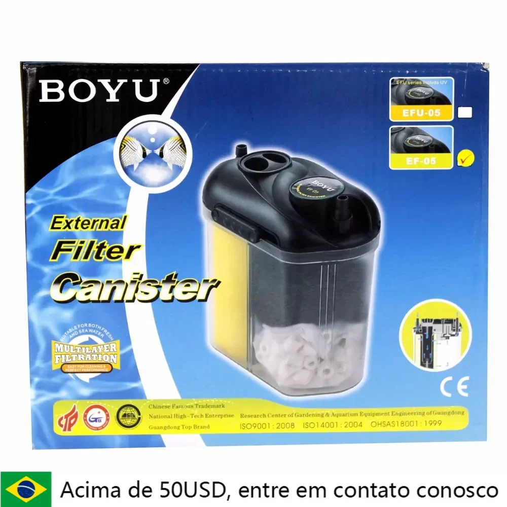 BOYU 150L/H fish tank external filter barrel fish tank aquarium filter filter box EF-05 suitable for 70L fish tank