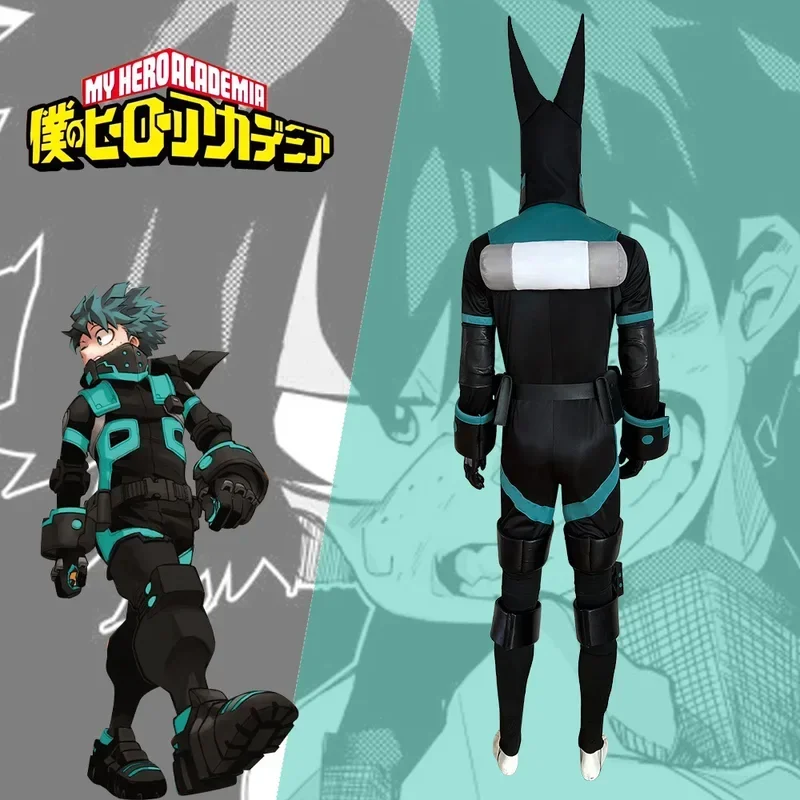 Midoriya Izuku Anime My Hero Academy Cosplay Black Man Woman Costume Set Halloween Wig Props High Quality B12