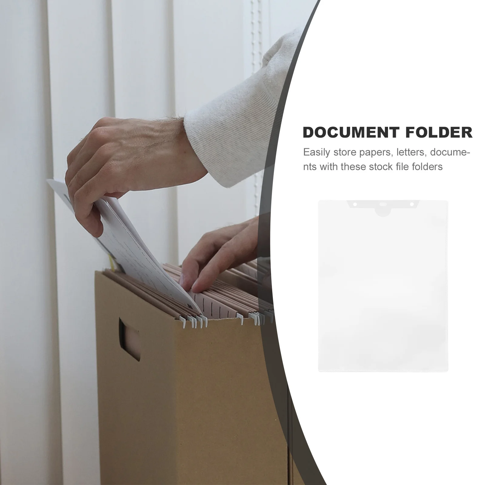 10Pcs Clear Plastic File Folder Document Holder Paper Organizer Portable Document Storage Bag for Office Study