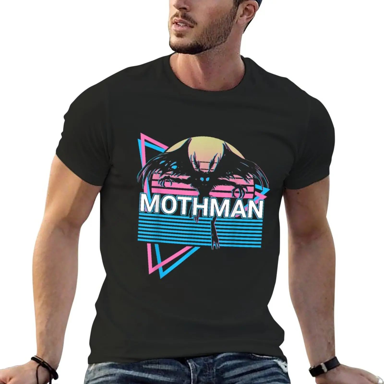 

Mothman Cryptozoology Retro T-Shirt oversizeds plus sizes black t shirts for men