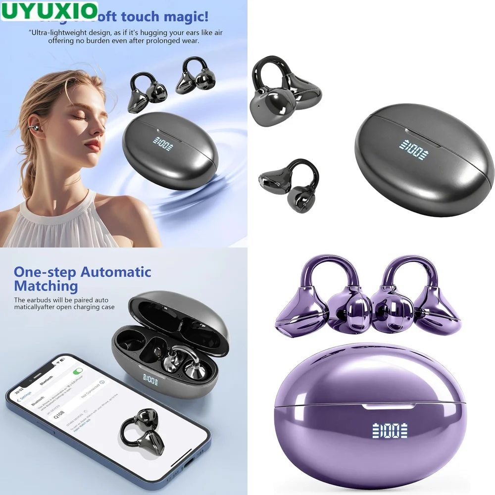 TEW BT 5.4 Earbuds Wireless Clear Calls Deep Bass Stereo Comfort Fit  Earphones with LED Display for iPhone Android New Products
