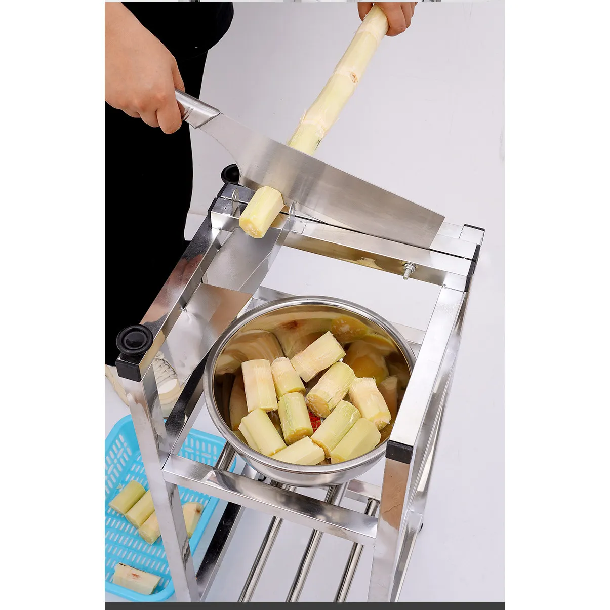 For Stainless Steel Sugarcane Chopper, Manual Guillotine Cutter for Segments