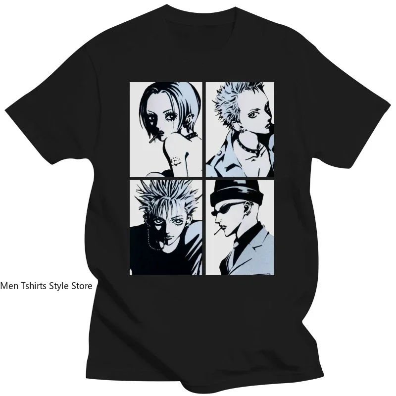 Nana Osaki T Shirt Men Pure Cotton Tee Tops Ai Yazawa Japanese Anime Manga Tshirts Short Sleeve Fashion Graphic T-shirt