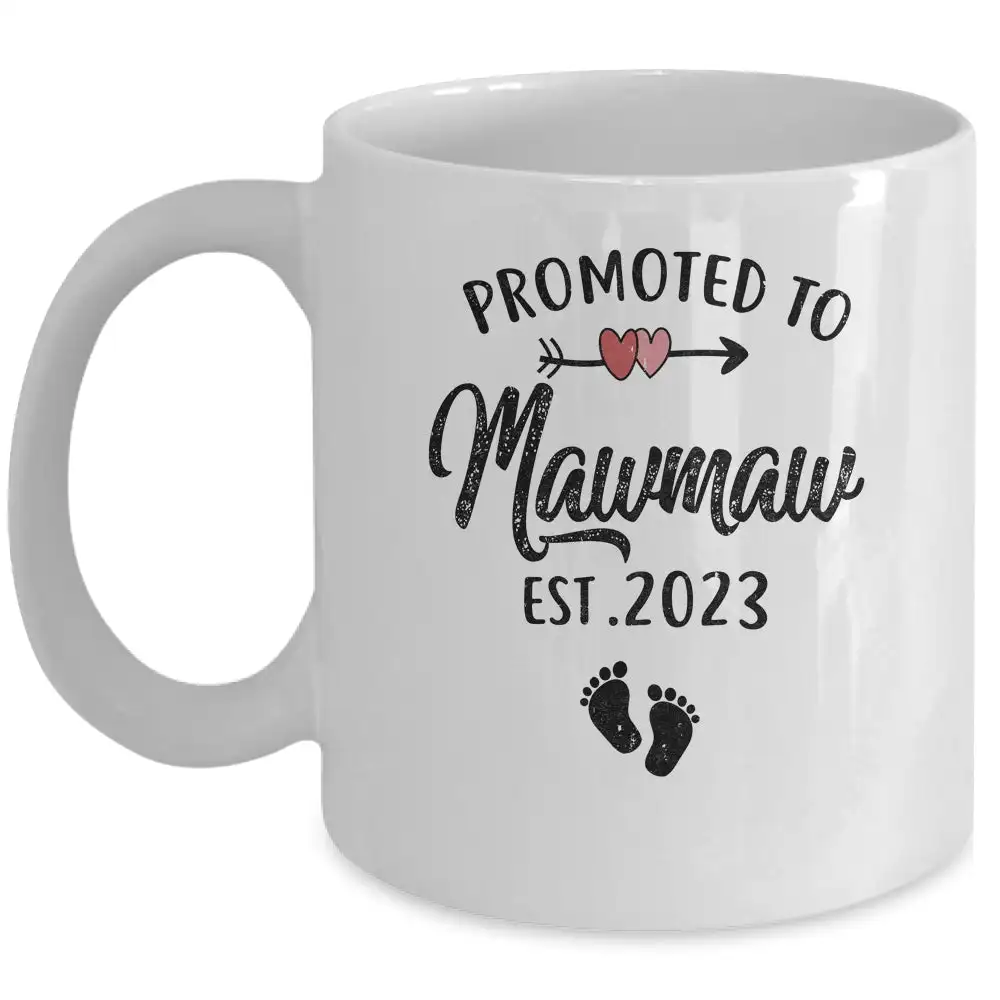 

Promoted To Mawmaw 2023 Coffee Mug Text Ceramic Cups Creative Cup New Baby Cute Mugs Gifts Women Mother Nordic Cups Tea Cup