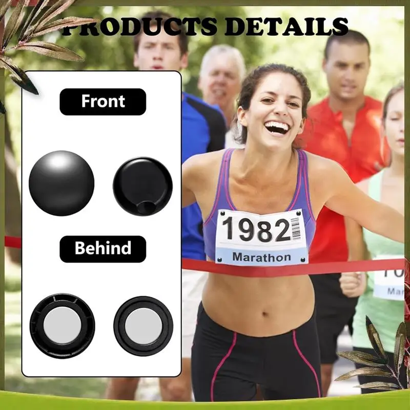 A08P-12Pcs Running Bib Clips Marathon Number Buckle Race Bib Securing Running Gear Fixing Fastener Clip Number Holder