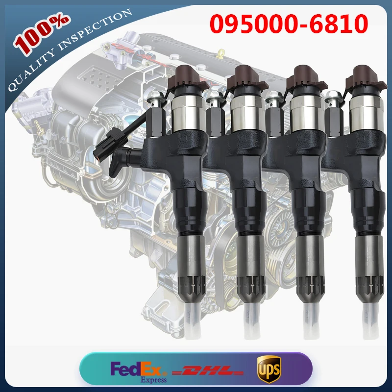 

4pcs 095000-6810 095000-6811 23670-E0201 Common Rail Fuel Injector for Hino Engine J08E J08C Truck 500 Series Kobelco SK330-8