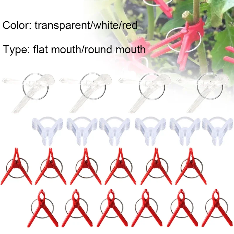 

25/50/100pcs Garden Graft Clip Plastic Plant Support Clips AntifallClamps For Vine Garden Greenhouse Vegetables Watermelon