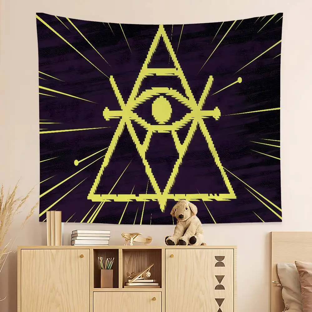 Freemason Illuminati Colorful Tapestry Wall Hanging Hanging Tarot Hippie Wall Rugs Dorm Wall Art Decor
