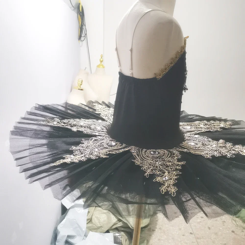 Saia preta de balé para meninas, pettiskirt, cisne tutu, dança do ventre trajes, verão