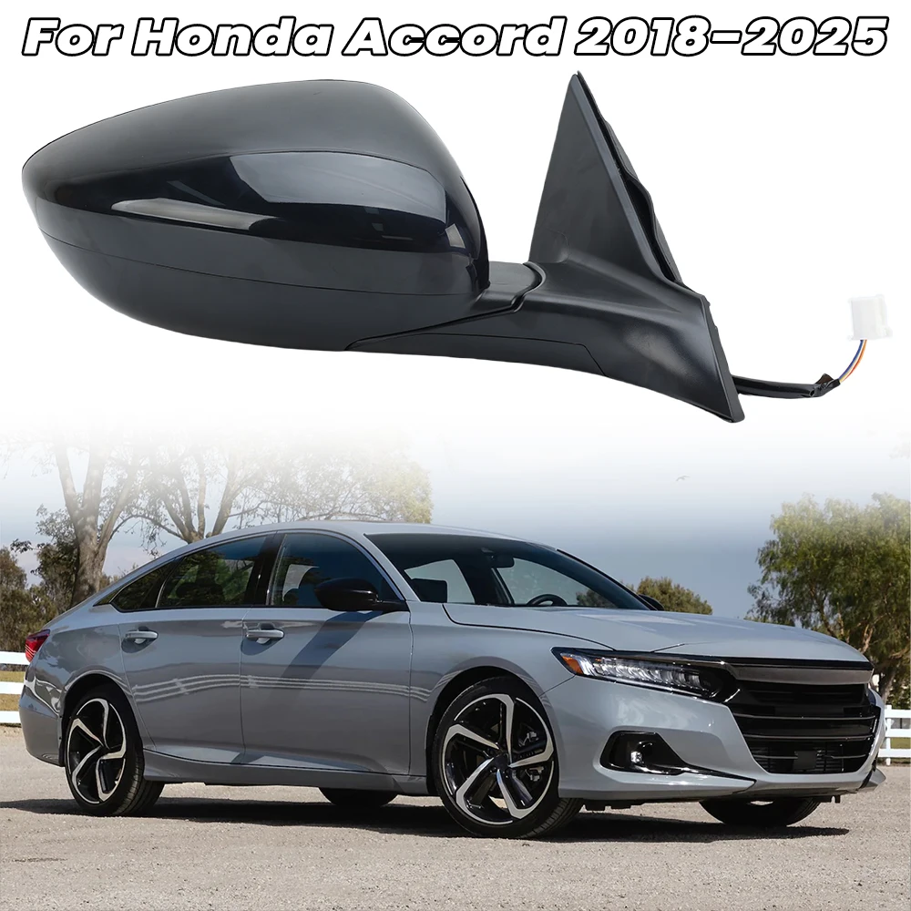 

3 Pins Rearview Mirror Assembly For Honda Accord CV1 2018-2025 Right Side Wing Mirror Lens Electric Manual Folding Black Parts