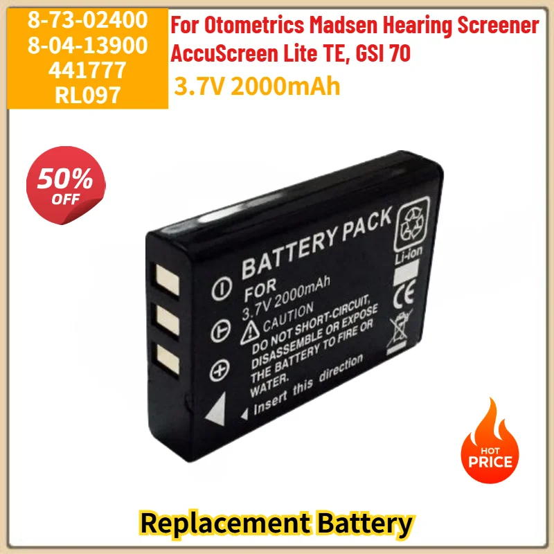8-73-02400 8-04-13900 RL097 441777 Battery for Otometrics Madsen Hearing Screener AccuScreen Lite TE, GSI 70 Replacement Battery