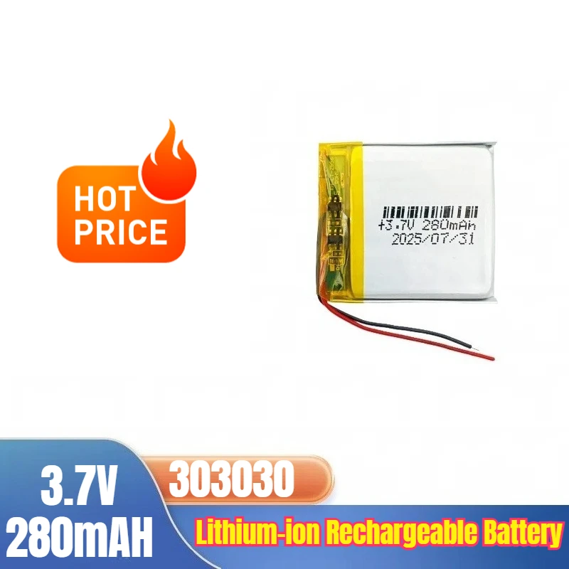 

303030 3.7V 280mAH Lithium-ion Rechargeable Battery