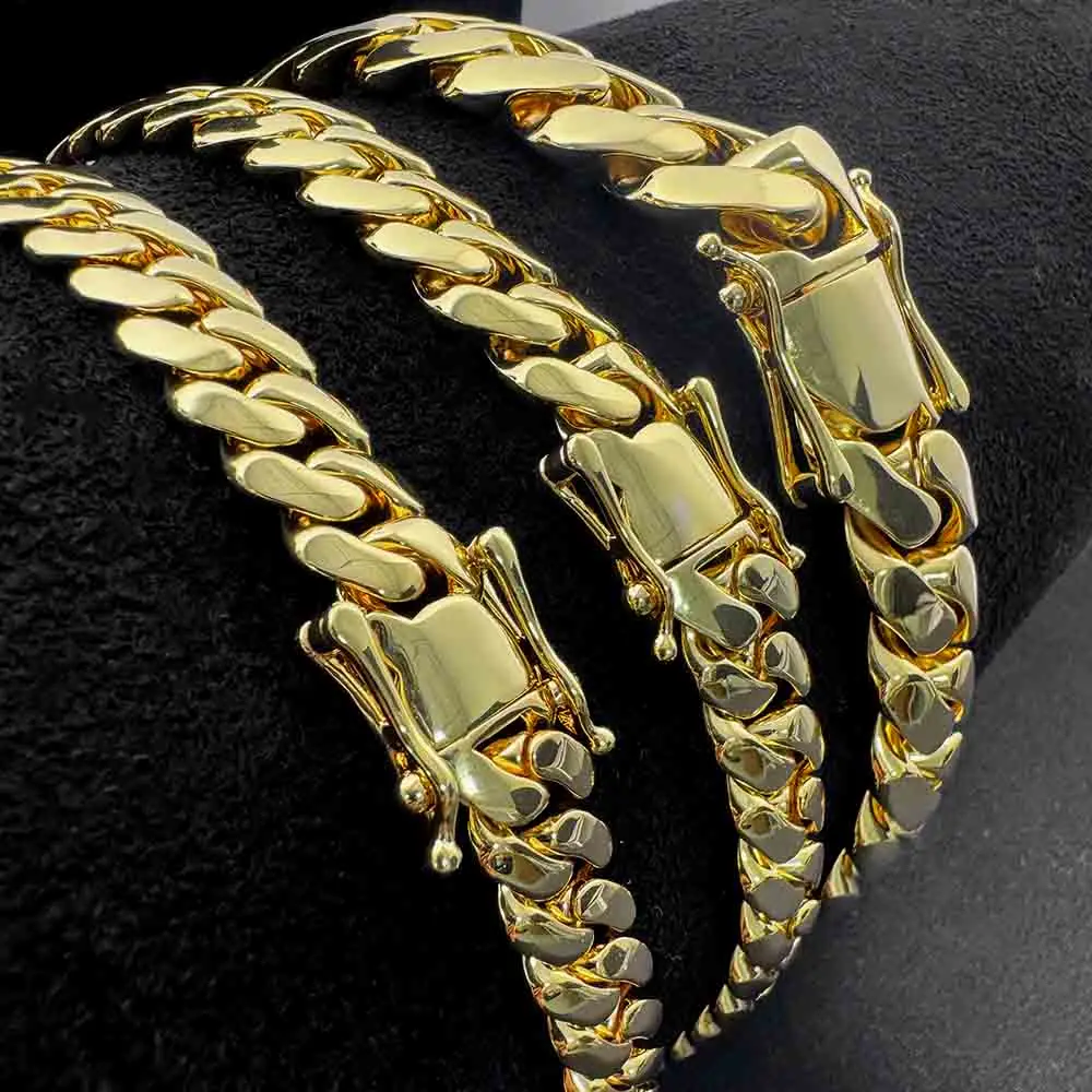 22mm 20mm Hiphop Plain Cuban Chain S925 Sterling Silver Gold Plated Custom Cuban Link Chain