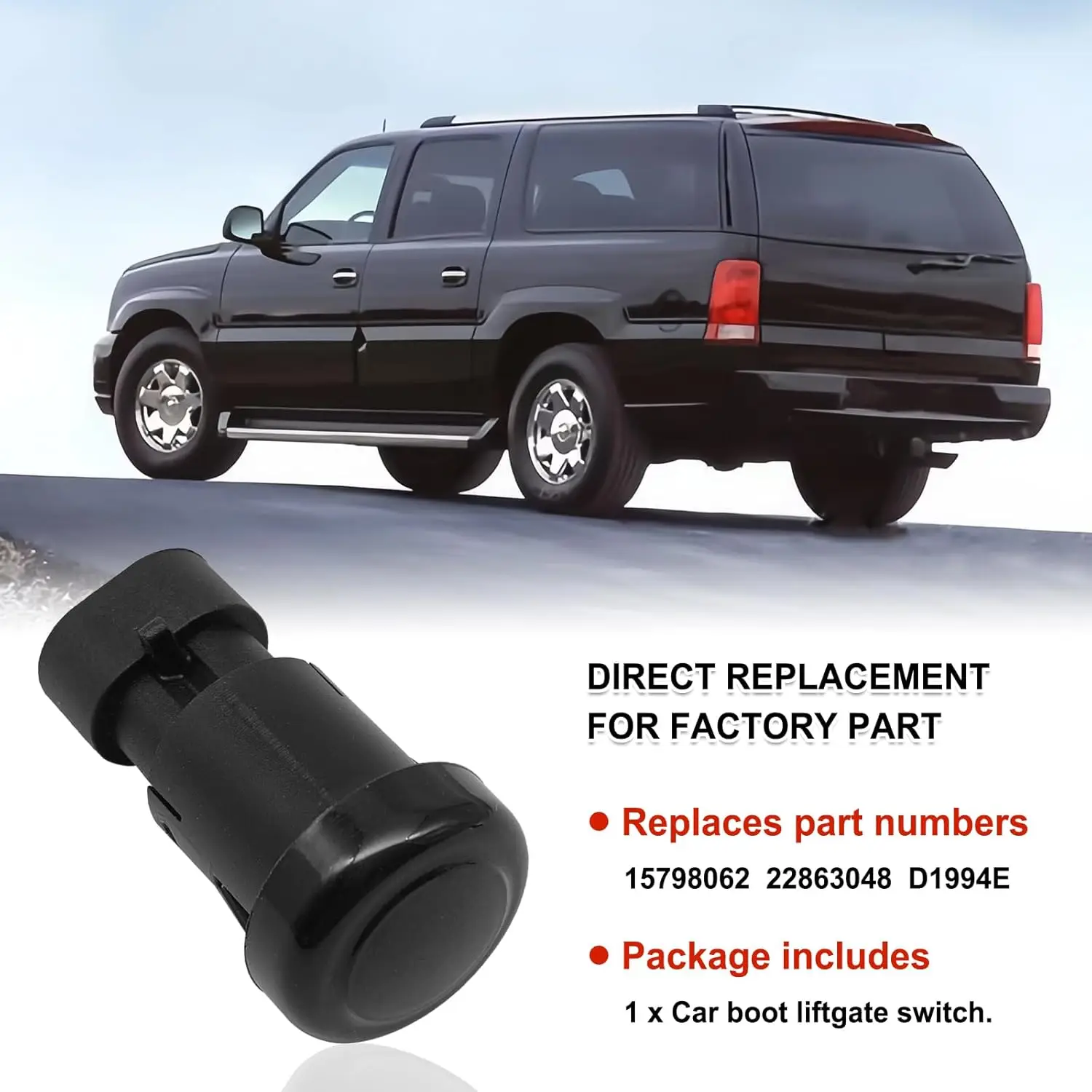 Liftglass-Entriegelungsschalter für 2007-2014 Chevy Tahoe GMC Yukon Chevy Suburban Cadillac Escalade Heckscheibenknopf D1994E 15798062 – Detail 6