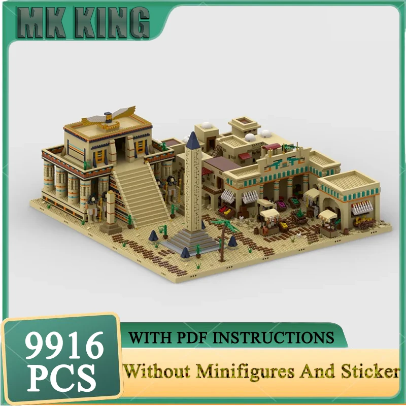 Street View Blocks Moc Building Bricks Modular Ancient Egypt Diorama Model Technology Construstion Temple Toy DIY Assembly Gifts