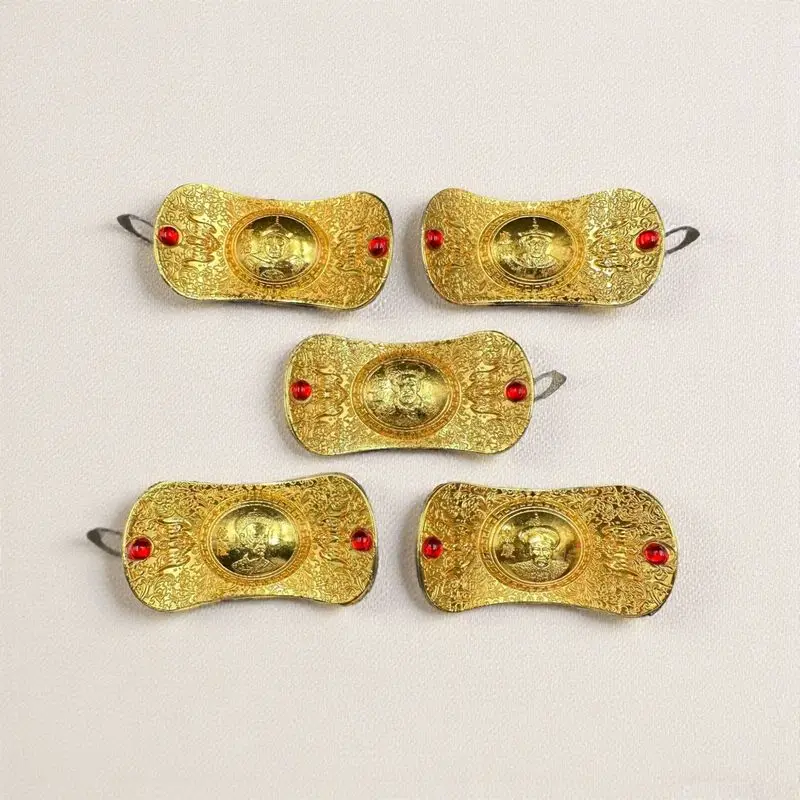 Collectible Ornament Vintage Decorative Item Fortune Prosperity Longevity Happiness Wealth Gemstone Gold Ingot