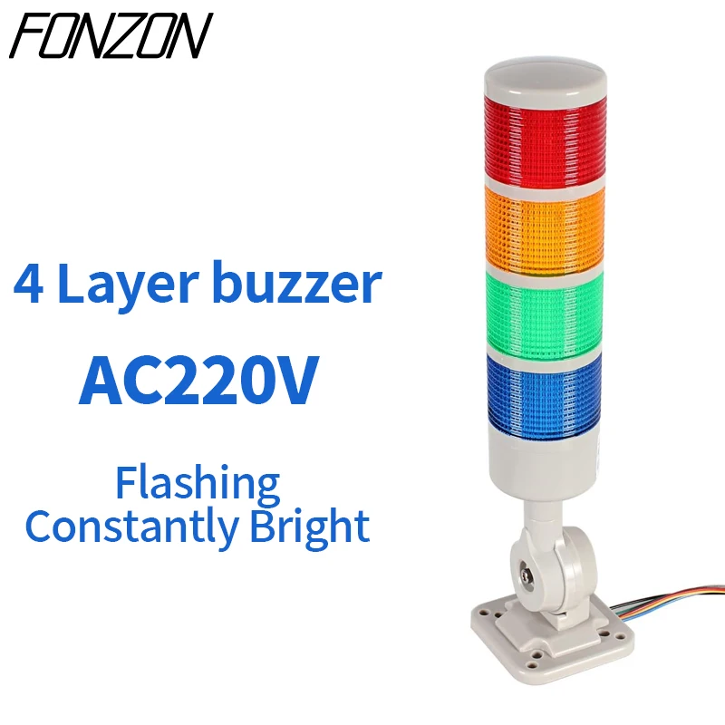 Led Signaaltoren Stack Lights CNC Machine DC12-24V AC220V Stabiel Knipperlicht Industriële Signaal Waarschuwingslichten Zoemer - afbeelding 1