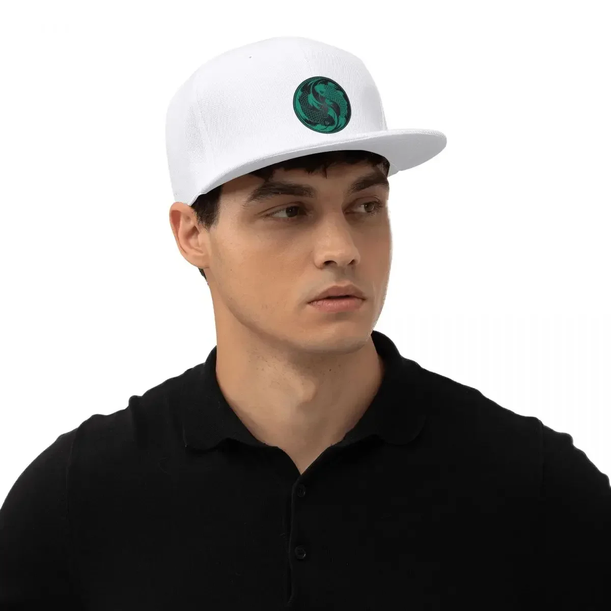 Teal Blue And Black Yin Yang Koi Fish Baseball Caps Snapback Fashion Baseball Hats Casual Casquette Outdoor for Unisex