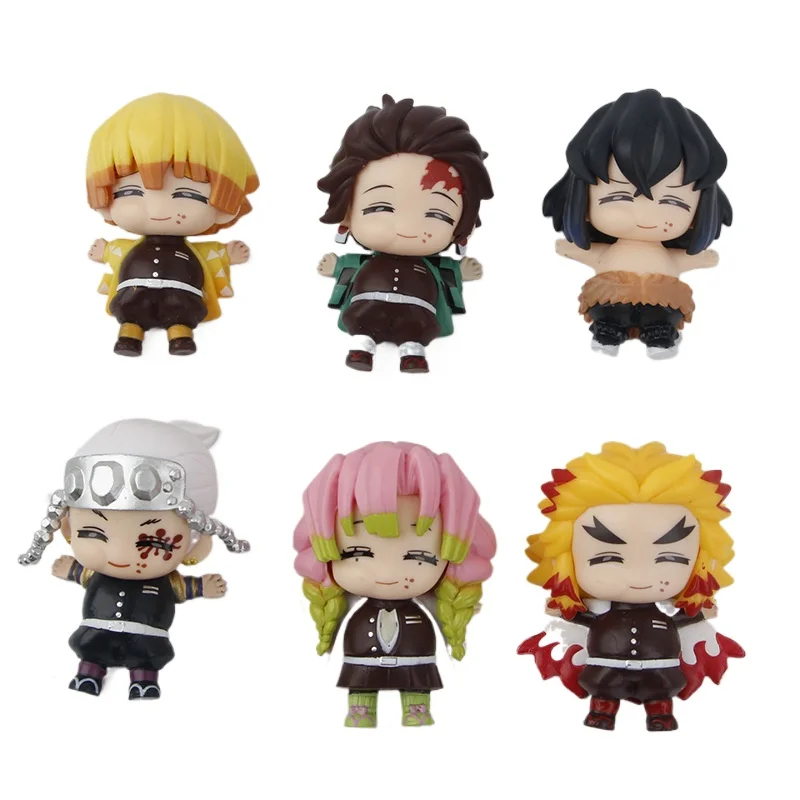 

Demon Slayer Mitsuri Kanroji Eat Full Cute Figure Anime Collection Exquisite Desk Decoration Statue Model Toys 6.5cm 6pcs/set